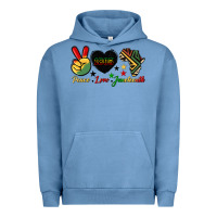 Pigment Pebble Blue peace love juneteenth 1865 Urban Hoodie - HRA Design Shop