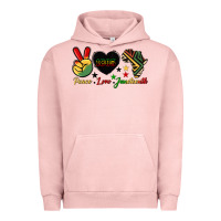 Pigment Salmon peace love juneteenth 1865 Urban Hoodie - HRA Design Shop