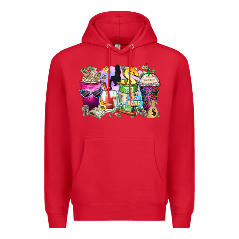 Boss Babe Coffee Cups Premium Hoodie by Zillion Design Studio | Teevron