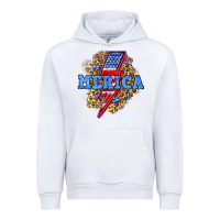 White Merica lightning bolt Urban Hoodie - Neo Western