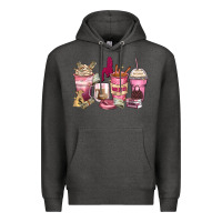 Charcoal Heather Girl boss coffee cups Premium Hoodie - Zillion Design Studio