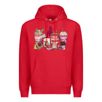 Red Girl boss coffee cups Premium Hoodie - Zillion Design Studio