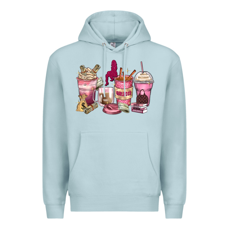 Girl Boss Coffee Cups Premium Hoodie by Zillion Design Studio | Teevron