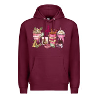 Burgundy Girl boss coffee cups Premium Hoodie - Zillion Design Studio