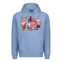 Colony Blue Girl boss coffee cups Premium Hoodie - Zillion Design Studio