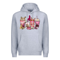 Heather Grey Girl boss coffee cups Premium Hoodie - Zillion Design Studio