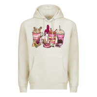 Oatmeal Heather Girl boss coffee cups Premium Hoodie - Zillion Design Studio