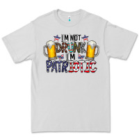 Dove Grey I'm Not Drunk I'm Patriotic Premium Tee - CowhideDigitalArt