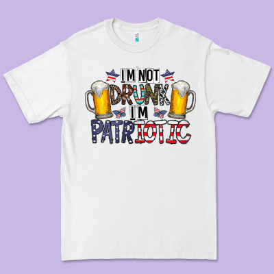 I'm Not Drunk I'm Patriotic Premium Tee Designed By Cowhidedigitalart