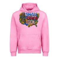 Fuchsia Pink Small town usa 4th of july Urban Hoodie - CowGirlArtShop