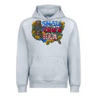Heather Grey Small town usa 4th of july Urban Hoodie - CowGirlArtShop
