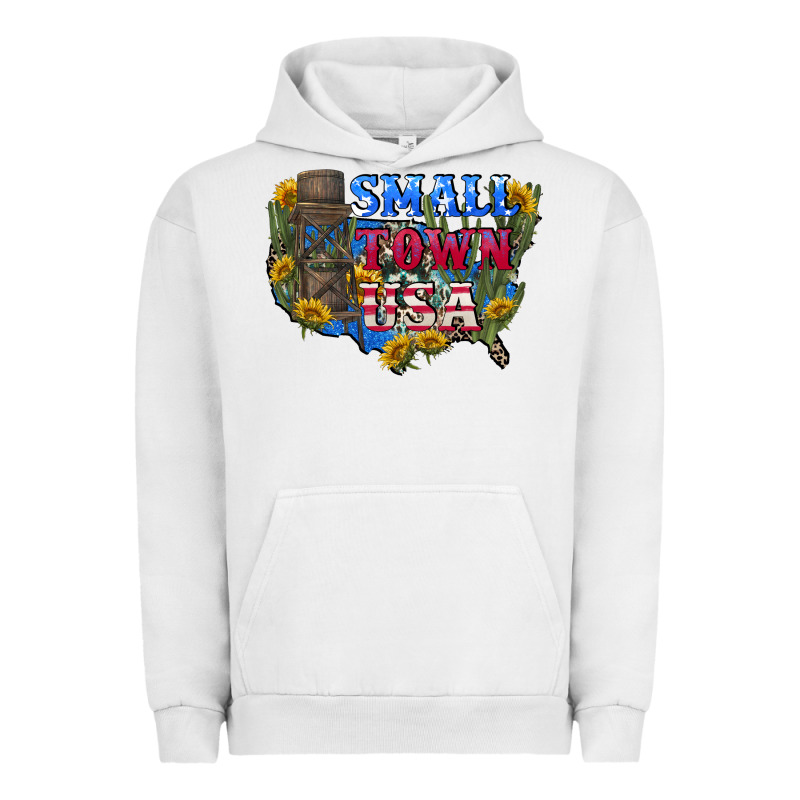 Small Town Usa 4th Of July Urban Hoodie by CowGirlArtShop | Teevron