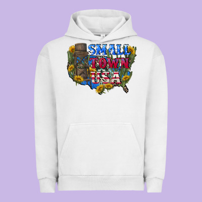 Small Town Usa 4th Of July Urban Hoodie Designed By Cowgirlartshop