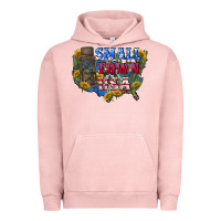 Pigment Salmon Small town usa 4th of july Urban Hoodie - CowGirlArtShop