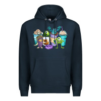 Navy cartoon characters coffee cups Premium Hoodie - Zillion Design Studio