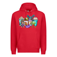 Red cartoon characters coffee cups Premium Hoodie - Zillion Design Studio