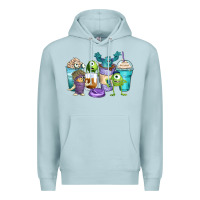 Blue Mist cartoon characters coffee cups Premium Hoodie - Zillion Design Studio