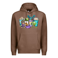 Chestnut cartoon characters coffee cups Premium Hoodie - Zillion Design Studio