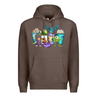 Coffee cartoon characters coffee cups Premium Hoodie - Zillion Design Studio