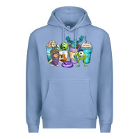 Colony Blue cartoon characters coffee cups Premium Hoodie - Zillion Design Studio