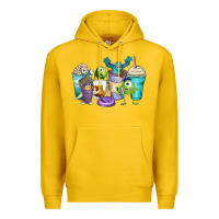 Lemon cartoon characters coffee cups Premium Hoodie - Zillion Design Studio