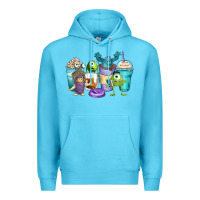 Ocean Blue cartoon characters coffee cups Premium Hoodie - Zillion Design Studio