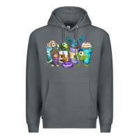 Rock cartoon characters coffee cups Premium Hoodie - Zillion Design Studio