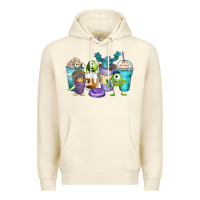 Sandshell cartoon characters coffee cups Premium Hoodie - Zillion Design Studio