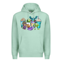 Seafoam cartoon characters coffee cups Premium Hoodie - Zillion Design Studio