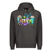 Smoke cartoon characters coffee cups Premium Hoodie - Zillion Design Studio
