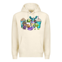 Tofu cartoon characters coffee cups Premium Hoodie - Zillion Design Studio