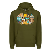 Army Green chicken coffee cups Premium Hoodie - Zillion Design Studio