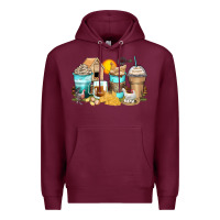 Burgundy chicken coffee cups Premium Hoodie - Zillion Design Studio