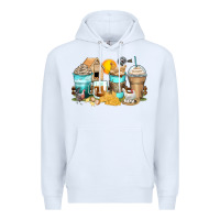 White chicken coffee cups Premium Hoodie - Zillion Design Studio