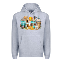 Heather Grey chicken coffee cups Premium Hoodie - Zillion Design Studio