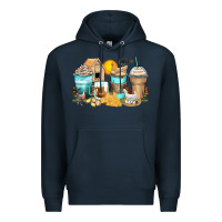 Navy chicken coffee cups Premium Hoodie - Zillion Design Studio