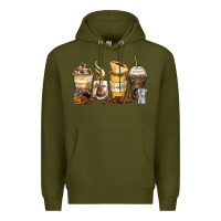 Army Green coffee cups Premium Hoodie - Zillion Design Studio