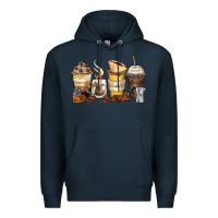 Navy coffee cups Premium Hoodie - Zillion Design Studio