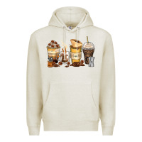 Oatmeal Heather coffee cups Premium Hoodie - Zillion Design Studio