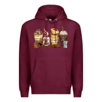 Burgundy coffee cups Premium Hoodie - Zillion Design Studio