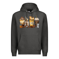 Charcoal Heather coffee cups Premium Hoodie - Zillion Design Studio