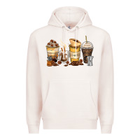 Pale Pink coffee cups Premium Hoodie - Zillion Design Studio