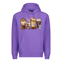 Purple coffee cups Premium Hoodie - Zillion Design Studio