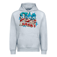 Heather Grey Star spangled and sassy 4th of july Urban Hoodie - CowGirlArtShop