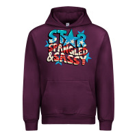 Mauve Wine Star spangled and sassy 4th of july Urban Hoodie - CowGirlArtShop
