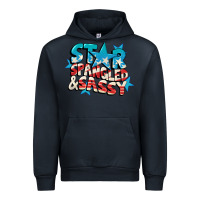 Navy Star spangled and sassy 4th of july Urban Hoodie - CowGirlArtShop