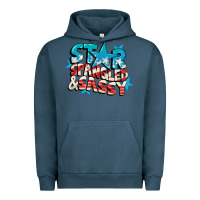 Pigment Midnight Navy Star spangled and sassy 4th of july Urban Hoodie - CowGirlArtShop