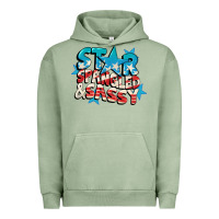 Pigment Oil Green Star spangled and sassy 4th of july Urban Hoodie - CowGirlArtShop