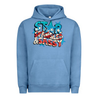 Pigment Pebble Blue Star spangled and sassy 4th of july Urban Hoodie - CowGirlArtShop