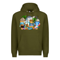 Army Green cruise life coffee cups Premium Hoodie - Zillion Design Studio